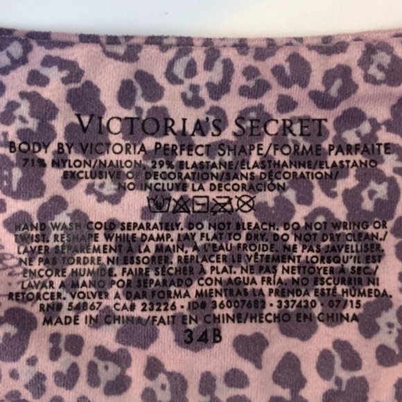 Victoria's Secret Mauve Leopard Print Body By Victoria Perfect Shape Bra - Picture 3 of 6